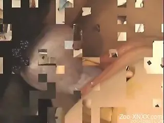 Two skinny zoophiles are getting drilled by black dog