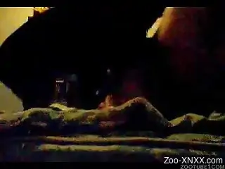 Fatty amateur zoophile banged by dog from behind