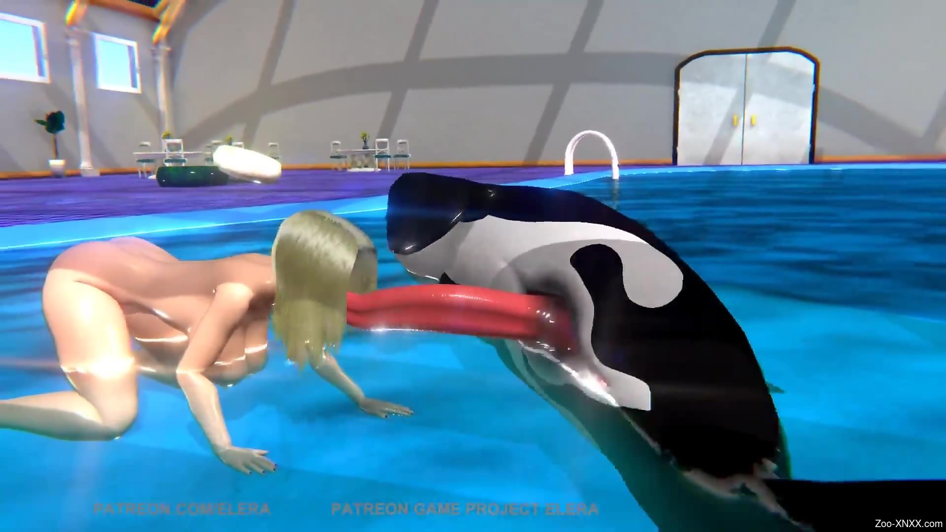 Strange 3D bestiality porn scene with an orca