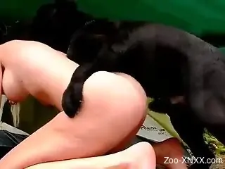 Naked amateur woman suits her pierced cunt with a dog dick