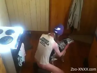 Homemade gay zoophilia with a man fucking his dog