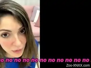 Fine slut talks about her lust for dog porn in a live scene